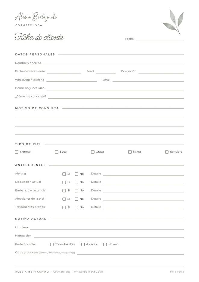 Ficha de cliente